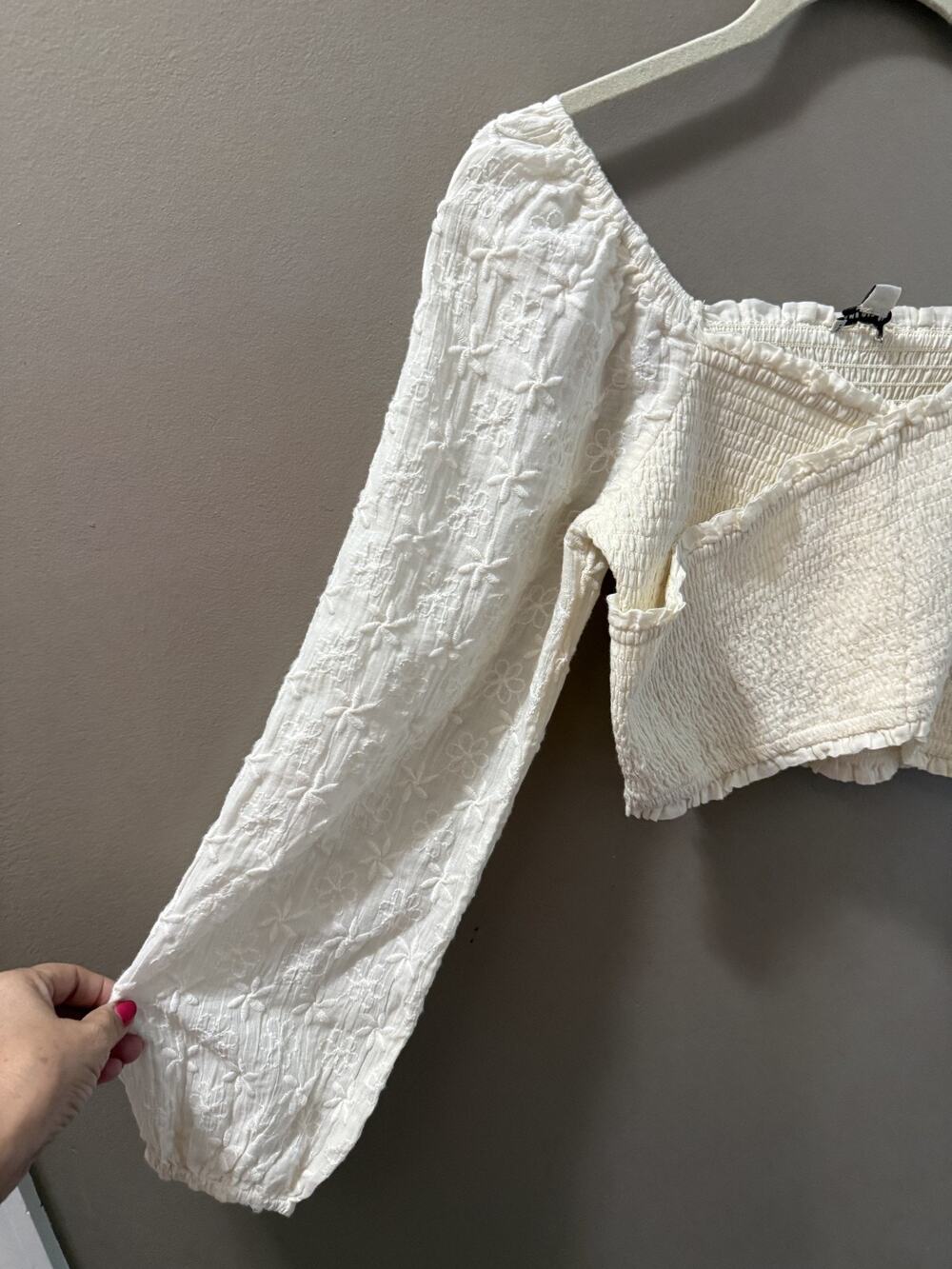 American Eagle Smocked Cotton Milkmaid Top Size M Renaissance Faire Concert